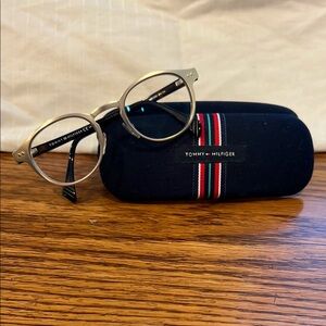 Tommy Hilfiger Silver and Black Glasses with Case